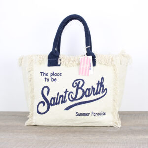 Borsa Vanity in canvas panna