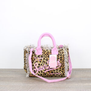 Borsa Colette in canvas leopardata