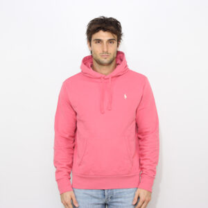 Felpa con cappuccio in cotone loopback red sunset