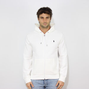 Felpa con cappuccio double knit tech fullzip bianco