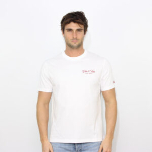 T-shirt stampa fronte e retro cote azure escape bianco