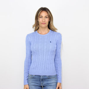 Maglia girocollo in cotone a trecce new litchfield blue