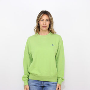 Felpa girocollo in cotone leggero parakeet green