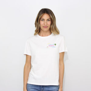 T-shirt Emilie ricamo e charms St. Barth paradise bianca