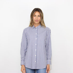 Camicia Brigitte a righe con ricamo See you blu