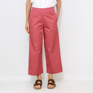 Pantalone garçonne vita mezzo elastico rosa