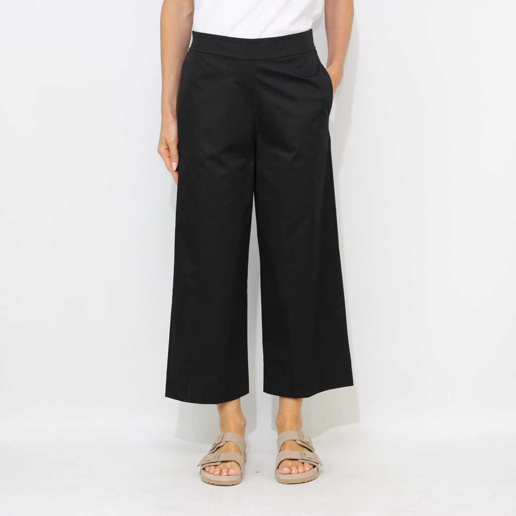 Pantalone garçonne vita mezzo elastico nero