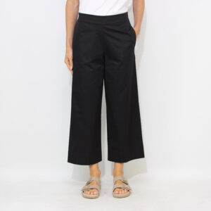Pantalone garçonne vita mezzo elastico nero