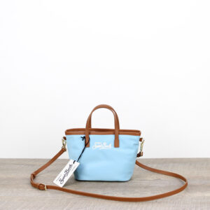 Borsa City mini in nylon azzurra