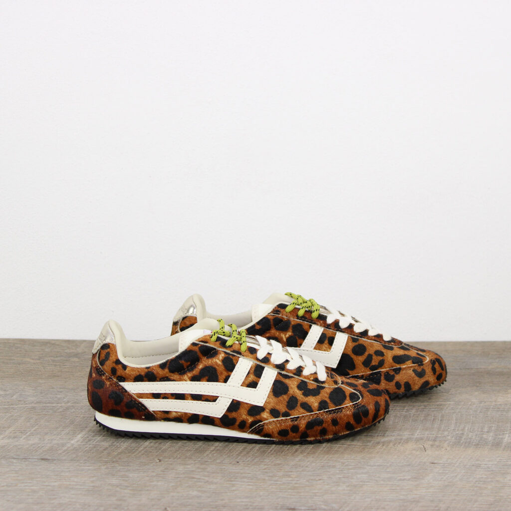 Scarpa Racer 77 in cavallino leopardato e avorio