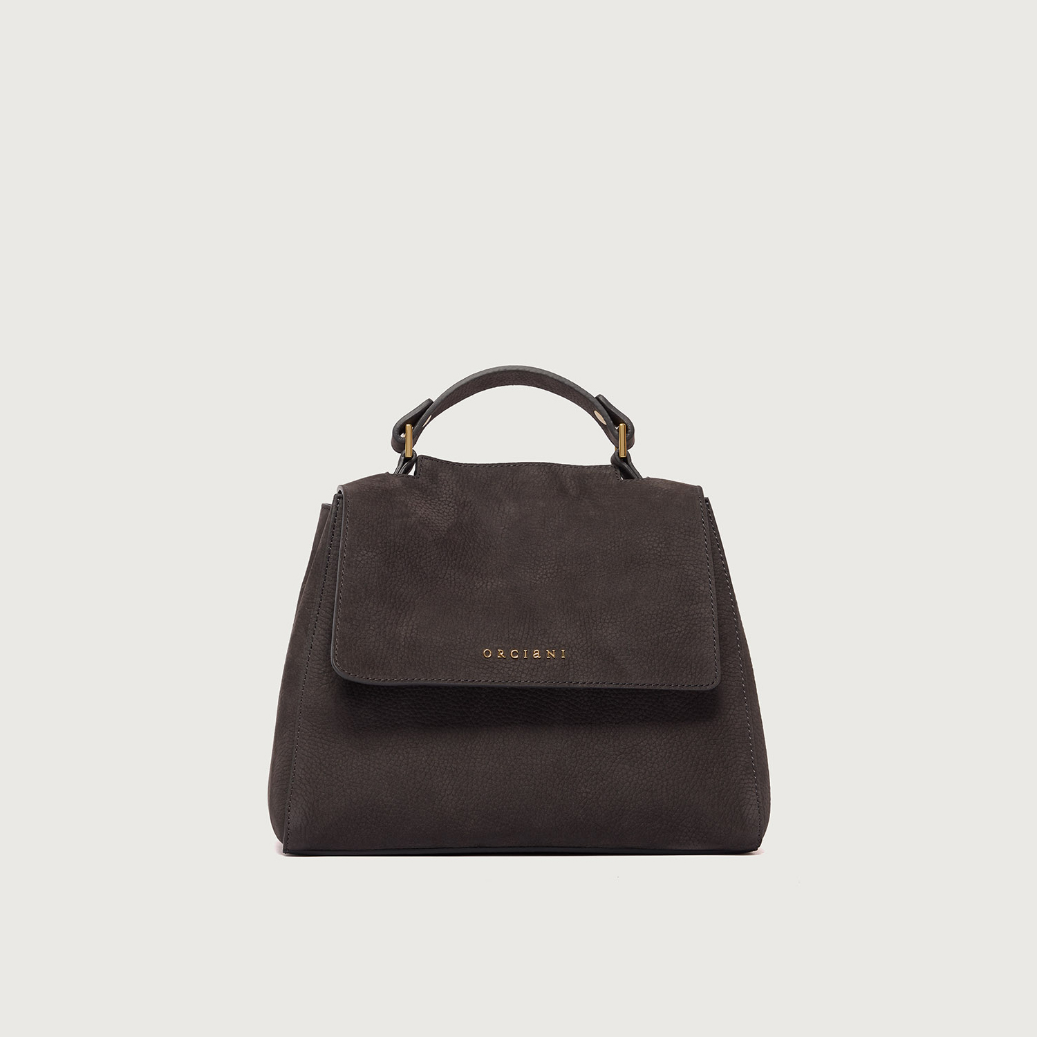 Borsa Sveva Nabucco piccola in pelle nabuk con tracolla carbone