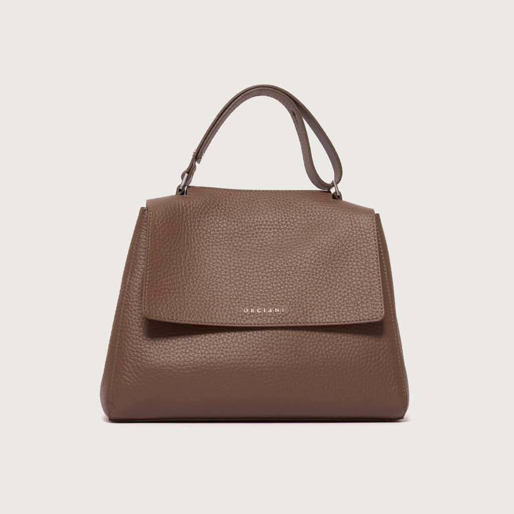 Borsa Sveva soft media in pelle con tracolla visone