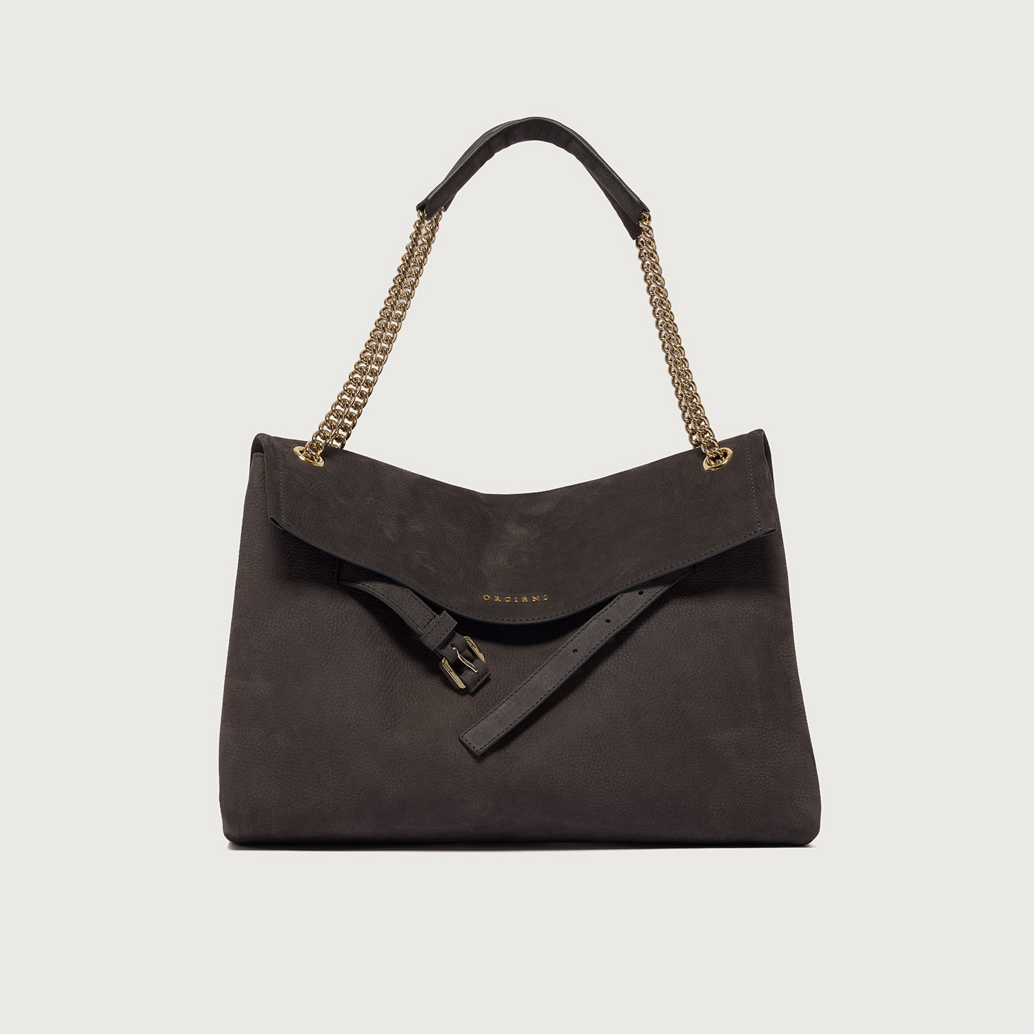 Borsa Venus Nabucco midi in pelle nabuk carbone