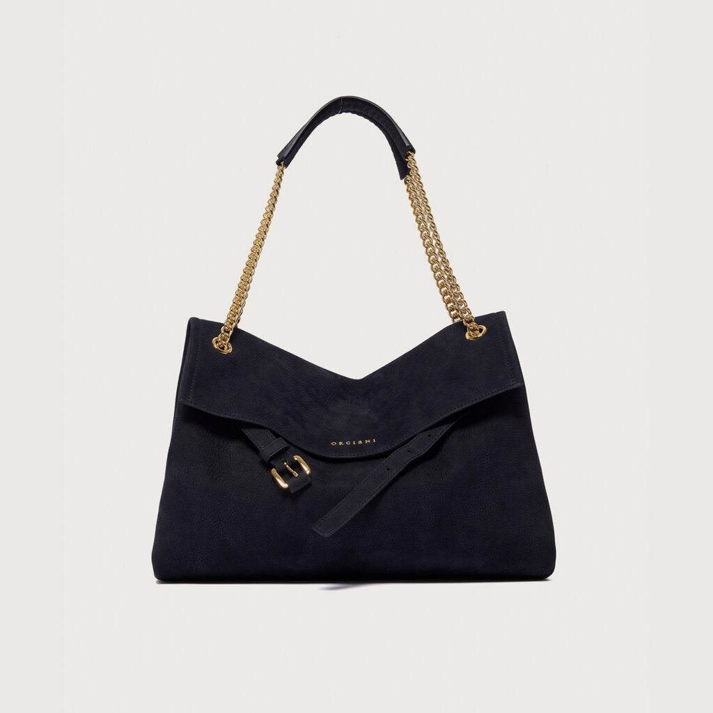Borsa Venus Nabucco midi in pelle nabuk notte