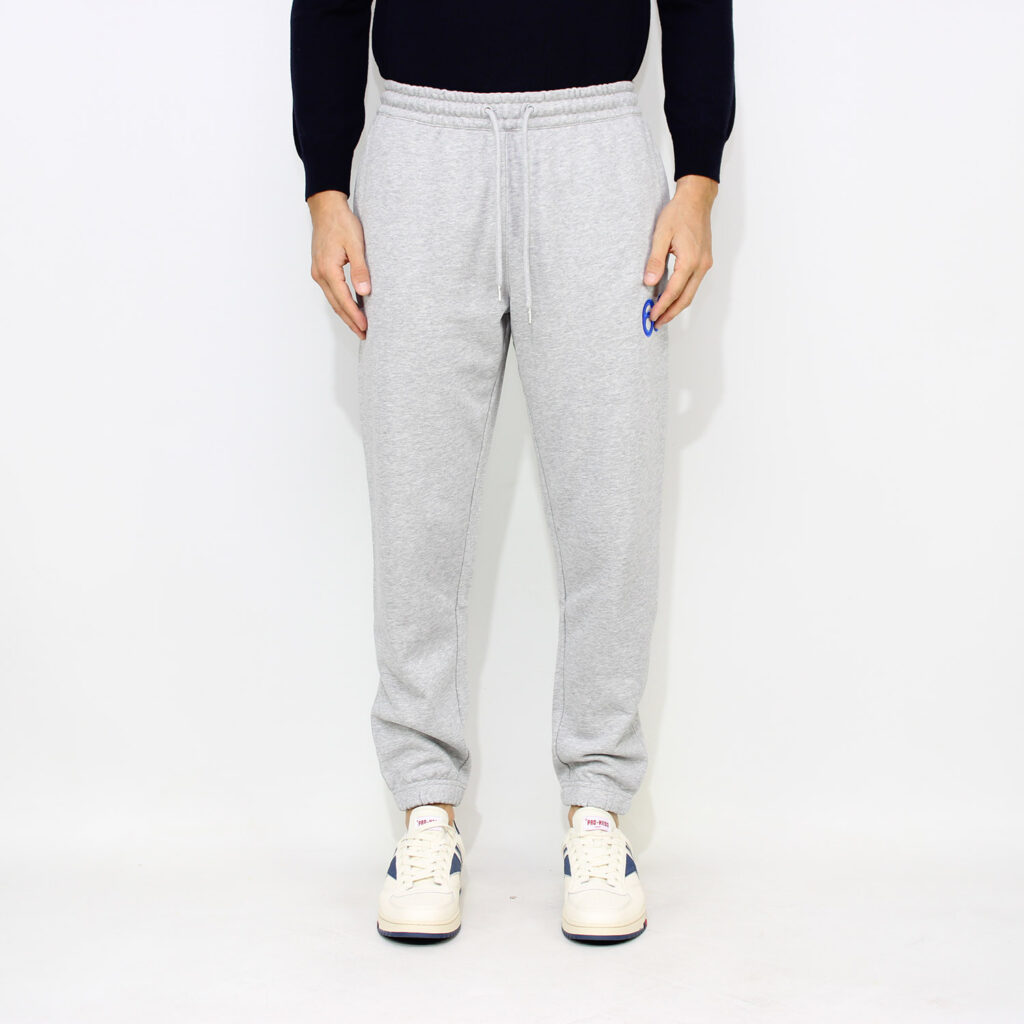 Pantaloni jogging in felpa logo fluo grigio