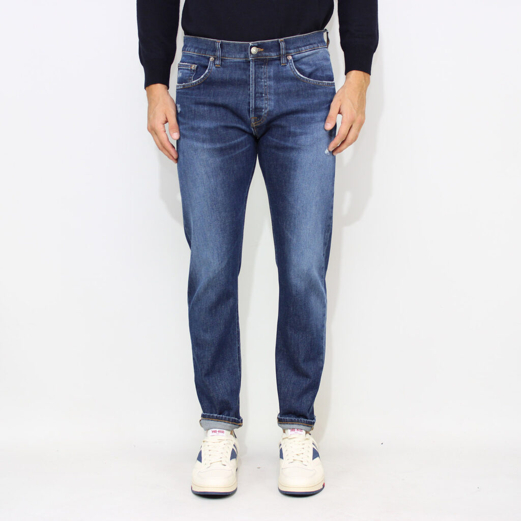 Jeans Icon regular stretch lavaggio scuro con microrotture