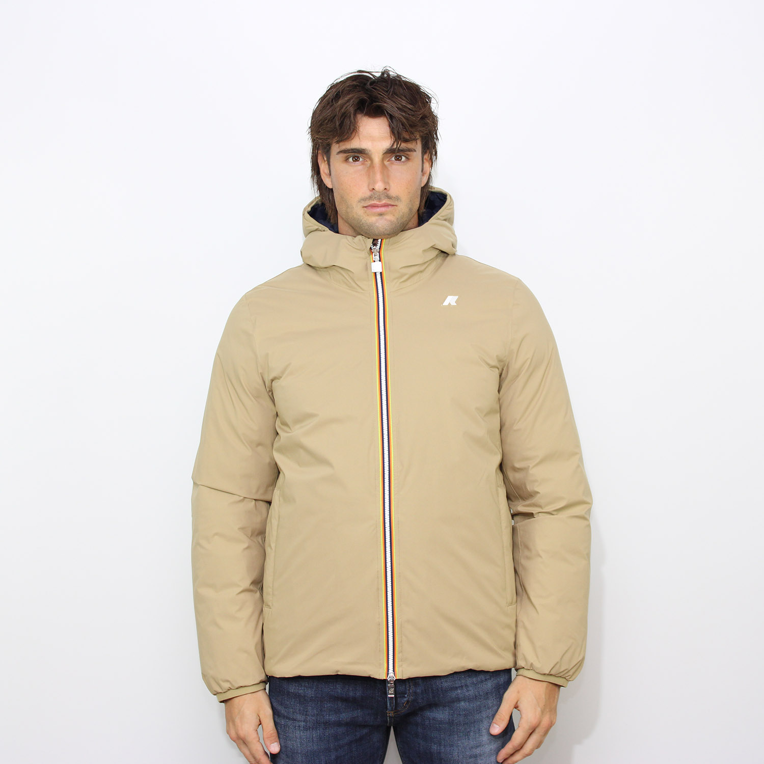 Piumino Jack st thermo double beige khaki - blue depth