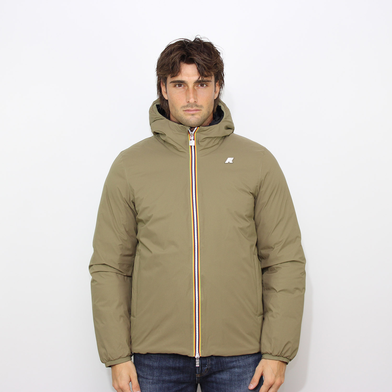 Piumino Jack st thermo double green army - black pure