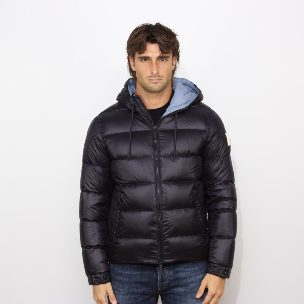 Piumino Verbier con cappuccio blu navy