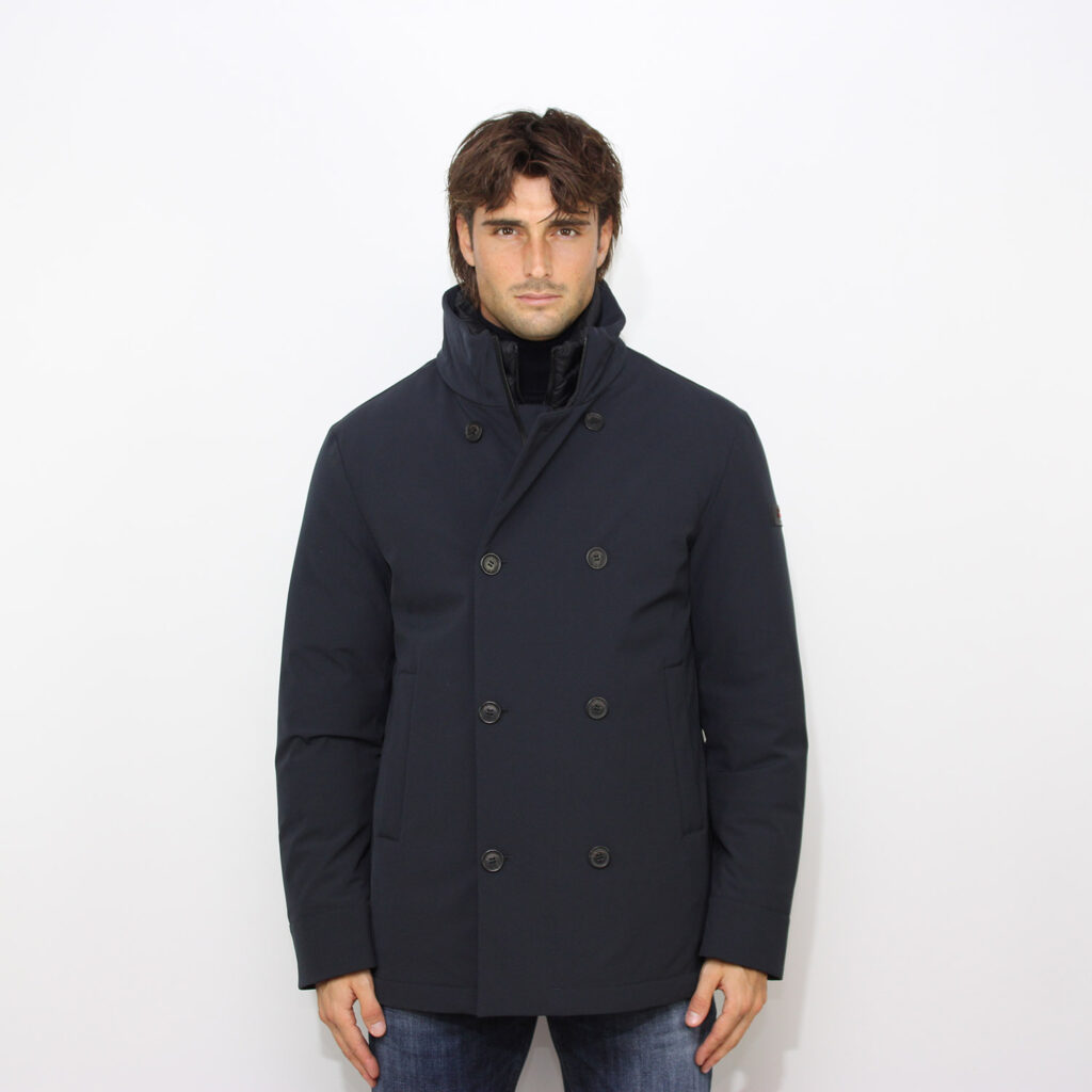 Piumino doppiopetto Militao Tj in tessuto stretch blu grafite