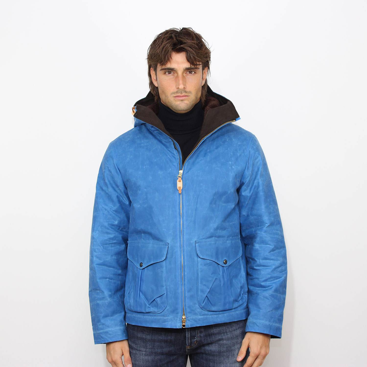 Blazer coat wax mid blue
