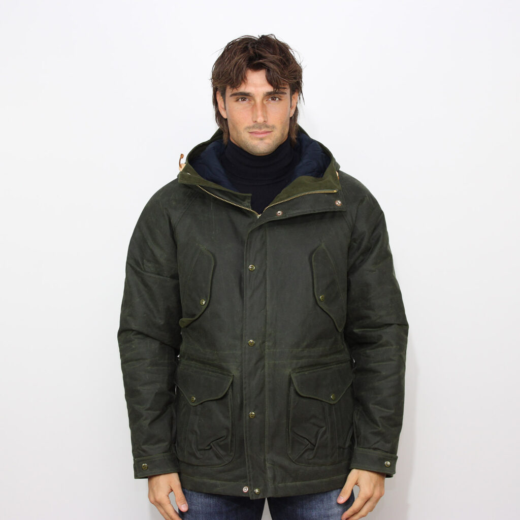 Fisherman parka wax dark green