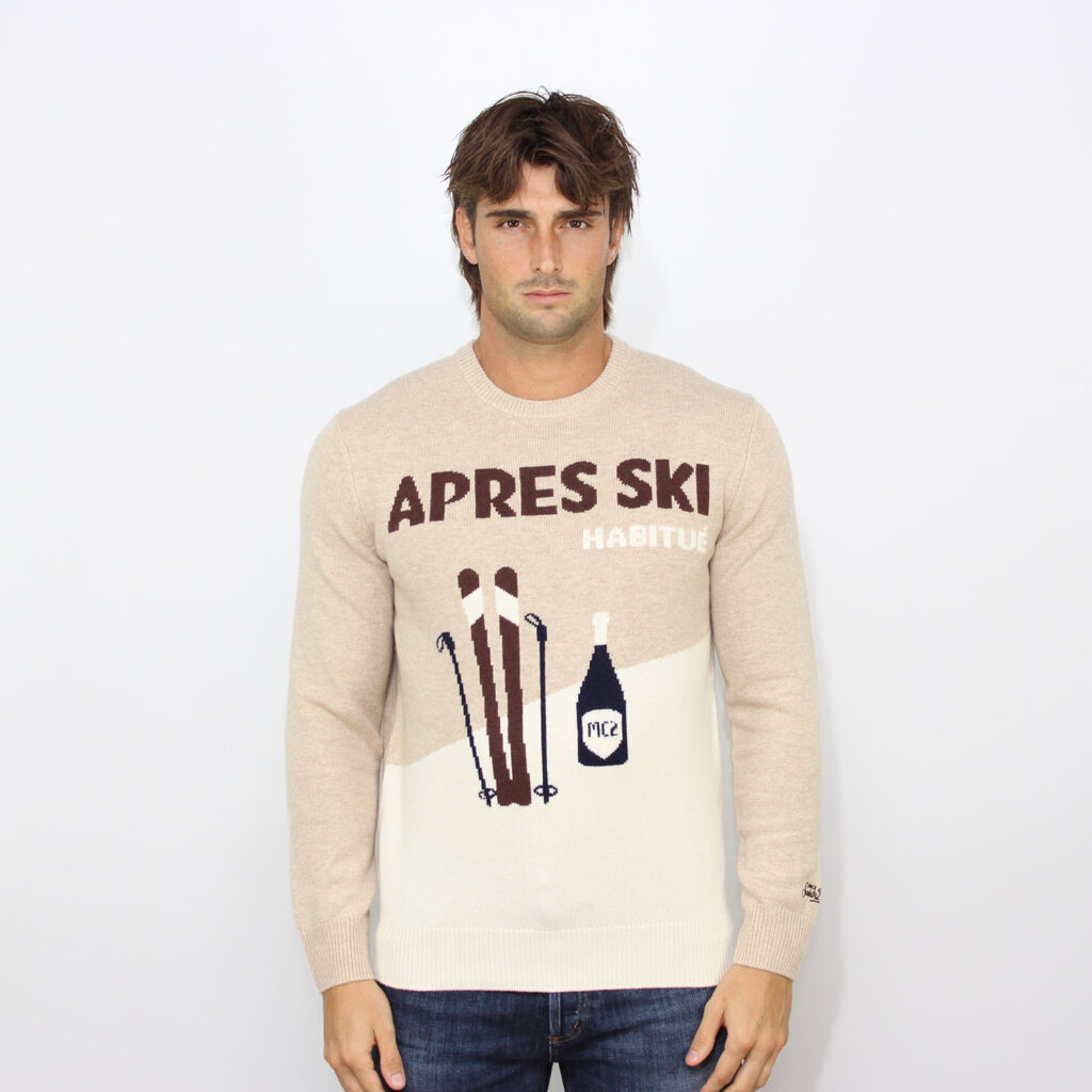 Maglia jacquard Apres Ski stylized beige