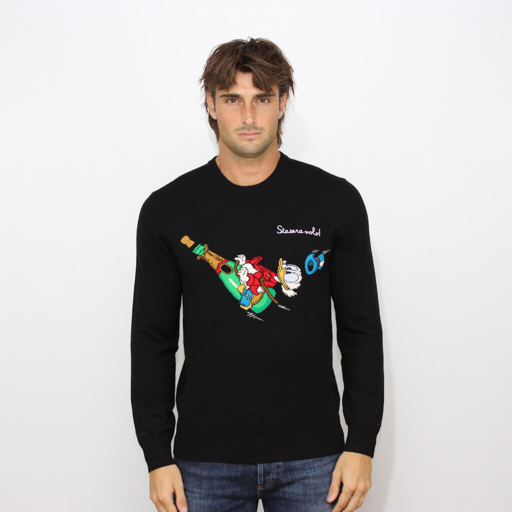 Maglia jacquard Scrooge volo nero