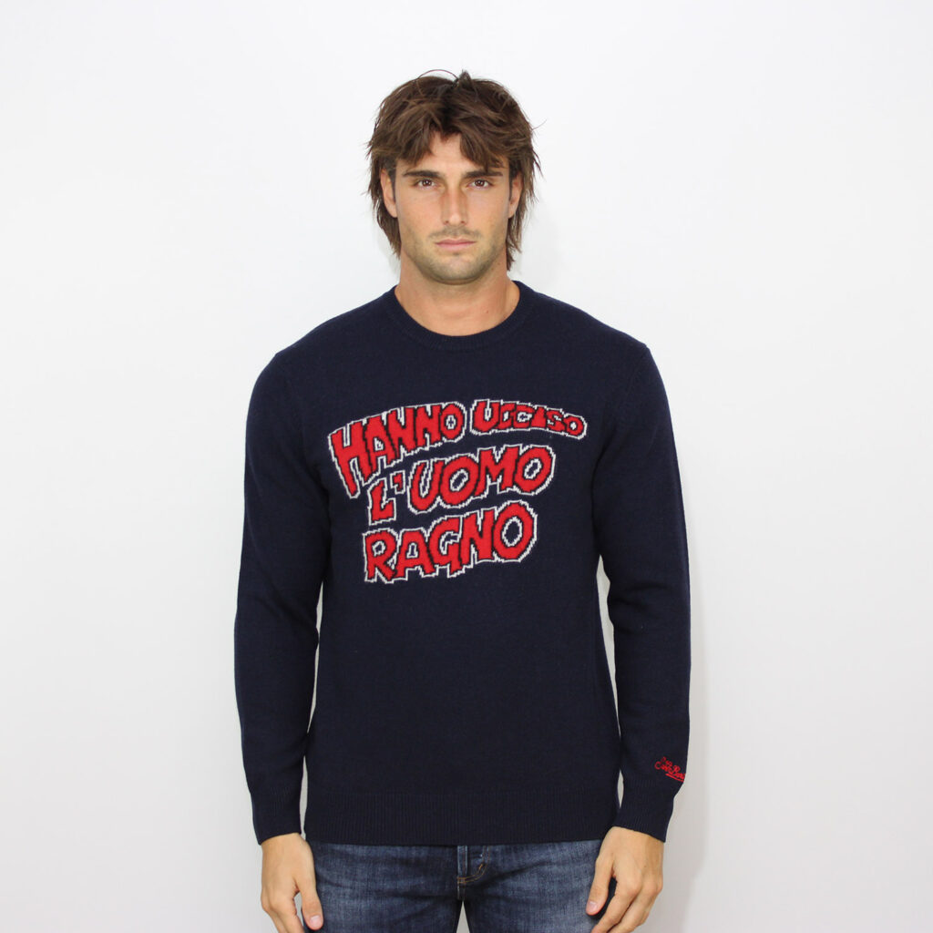 Maglia jacquard hanno ucciso l'uomo ragno 883 special edition blu