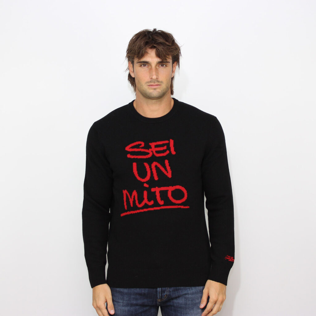 Maglia jacquard sei un mito 883 special edition nero