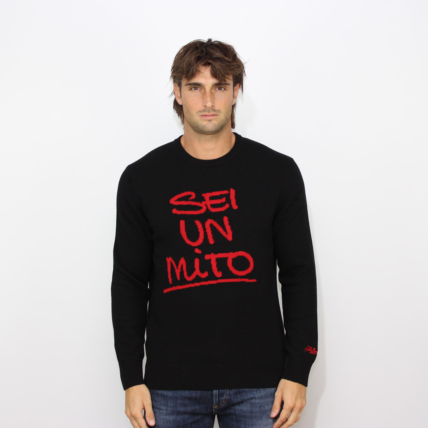 Maglia jacquard sei un mito 883 special edition nero