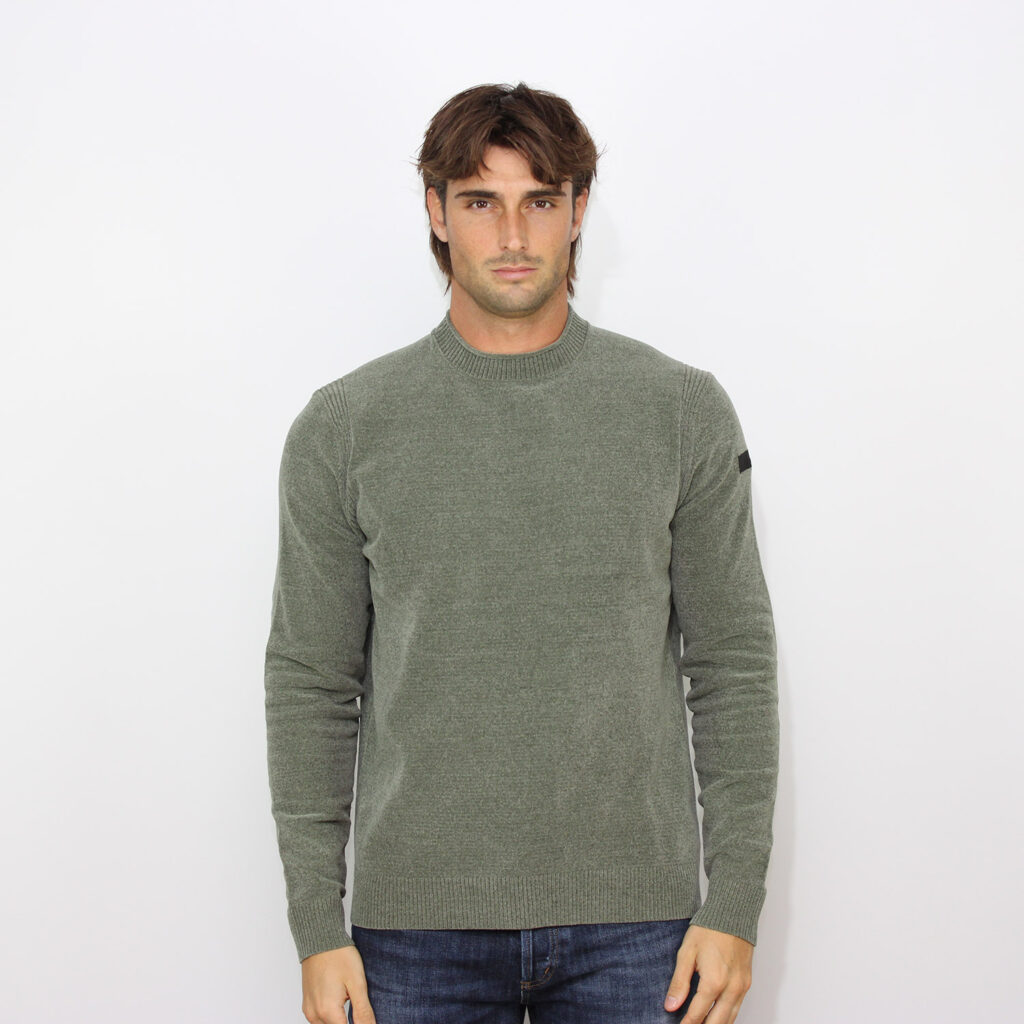 Maglia girocollo velvet round knit fern