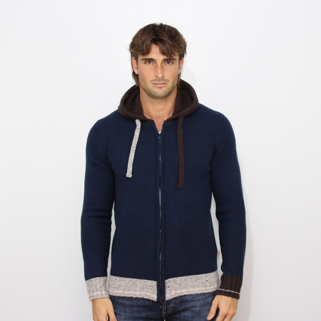 Maglia fullzip con cappuccio multicolor