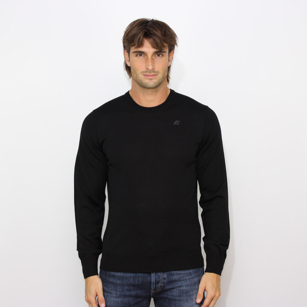 Maglia girocollo Sebastien merino black pure