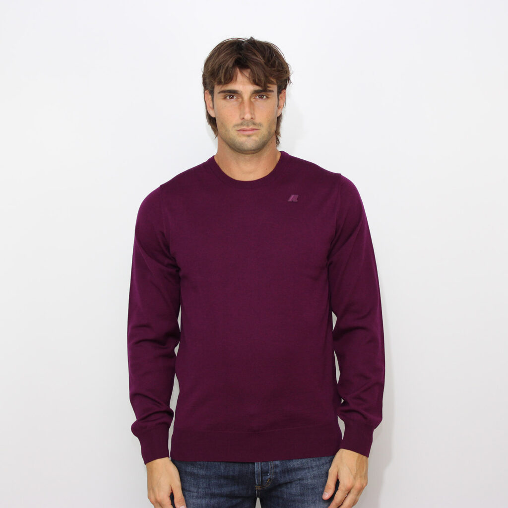 Maglia girocollo Sebastien merino violet wine