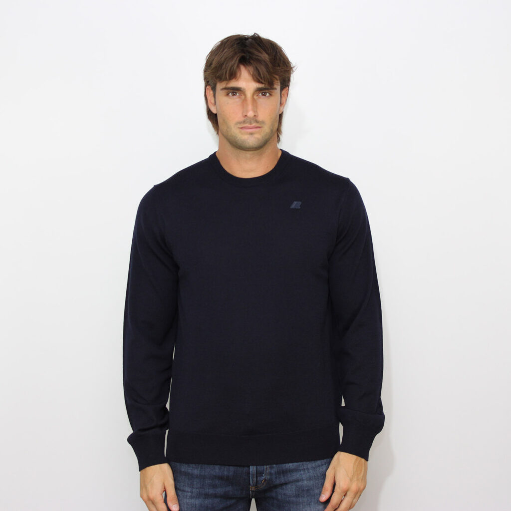 Maglia girocollo Sebastien merino blue depth
