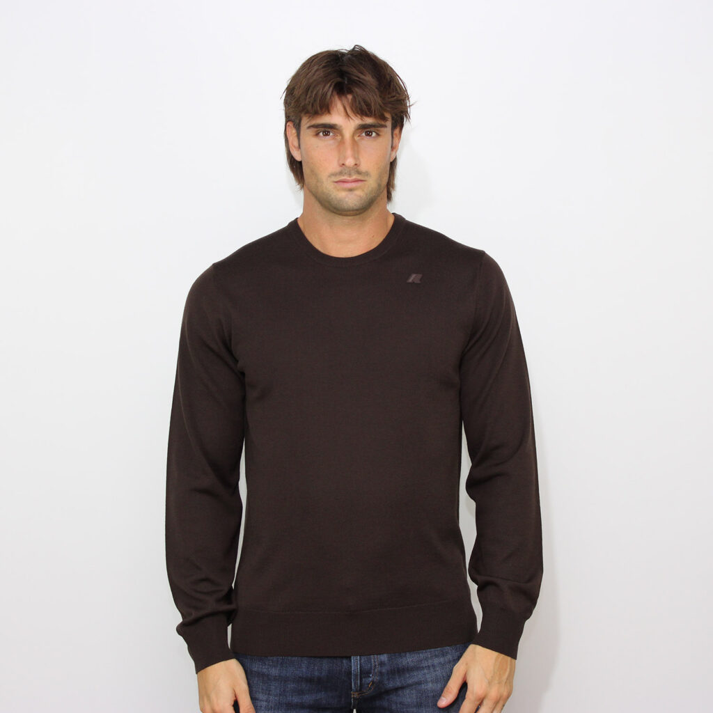 Maglia girocollo Sebastien merino black coffee