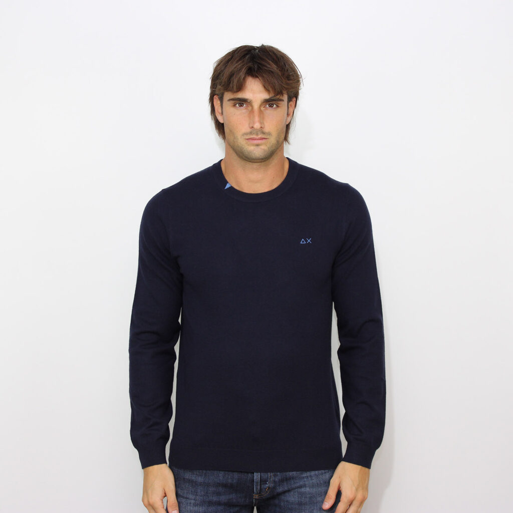 Maglia girocollo blu navy