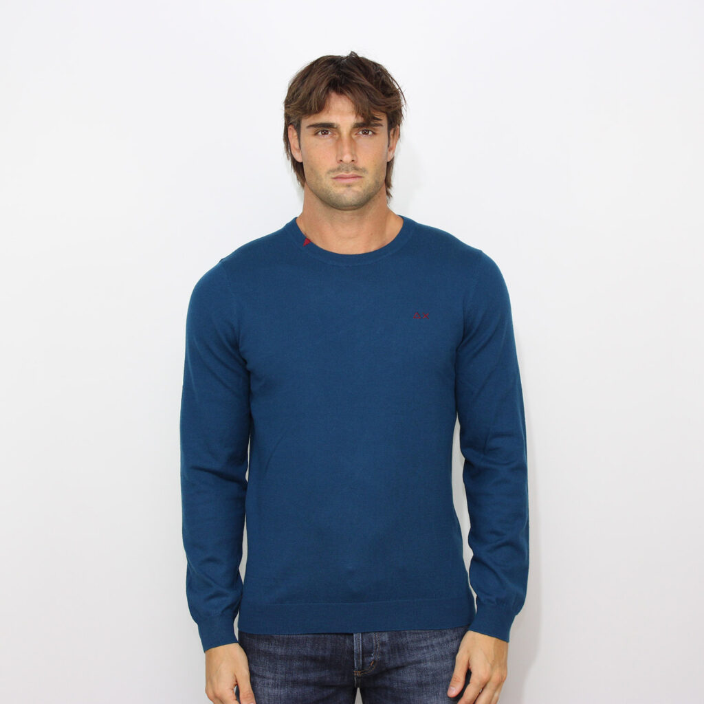 Maglia girocollo petrolio