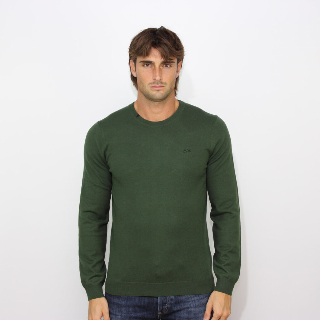Maglia girocollo verde scuro
