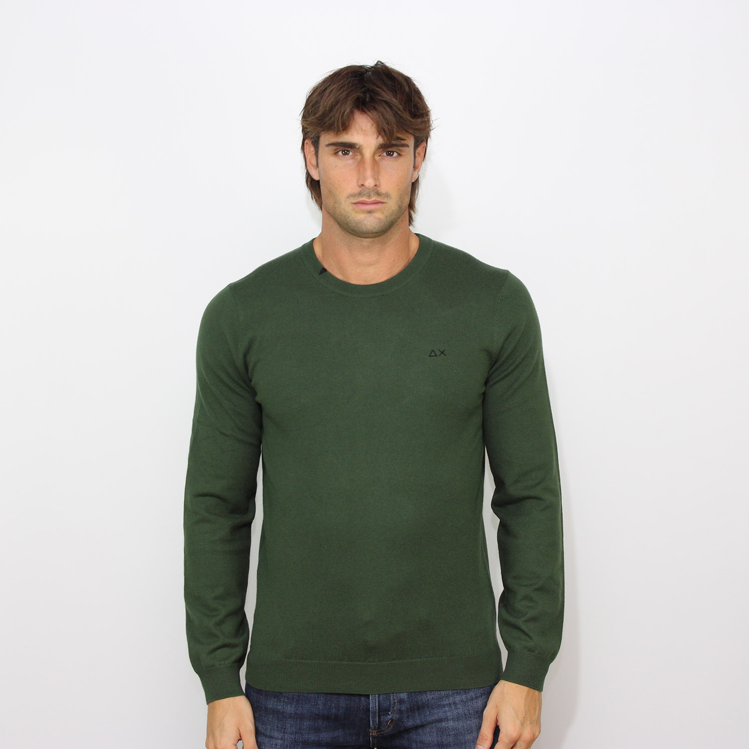 Maglia girocollo verde scuro