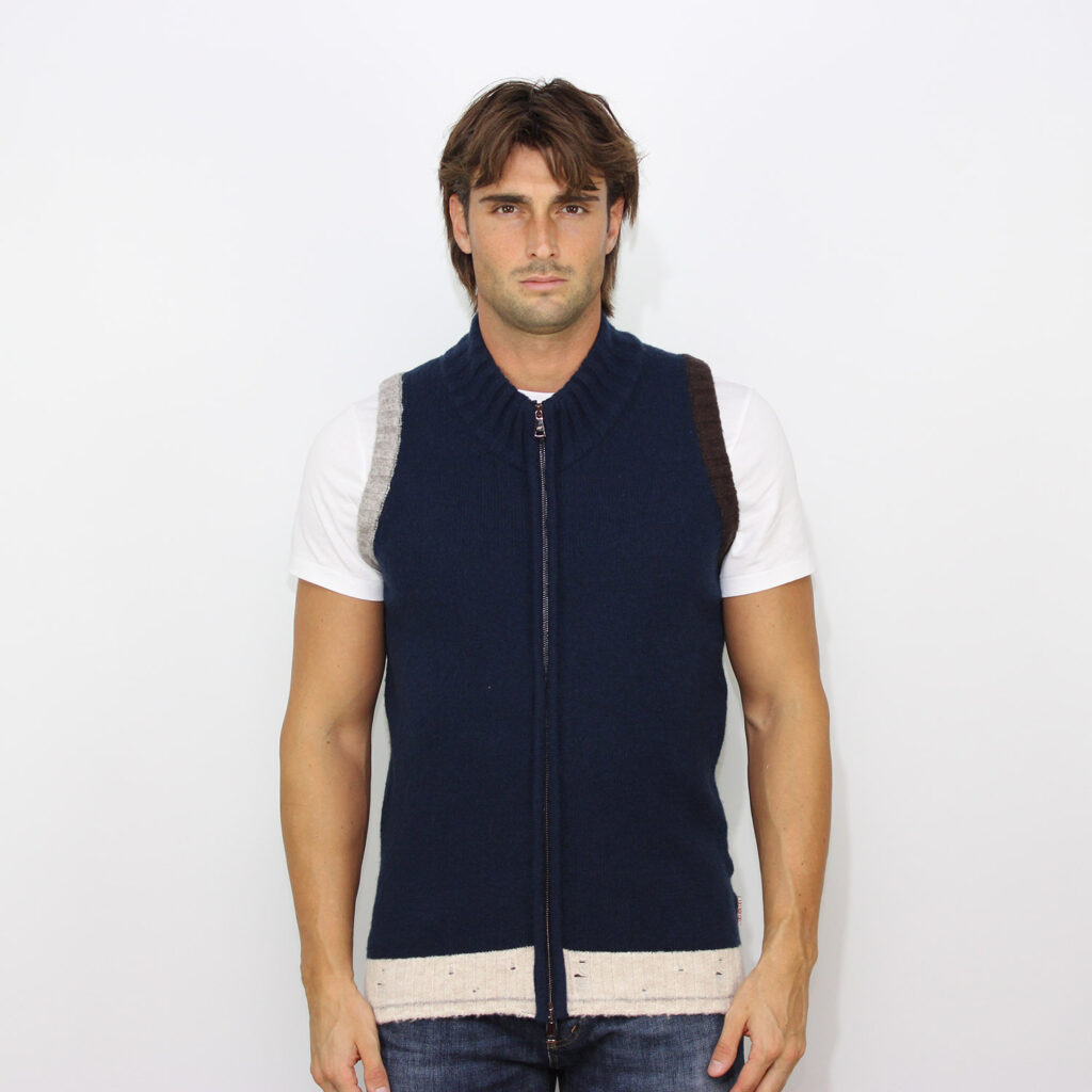Gilet in maglia fullzip multicolor