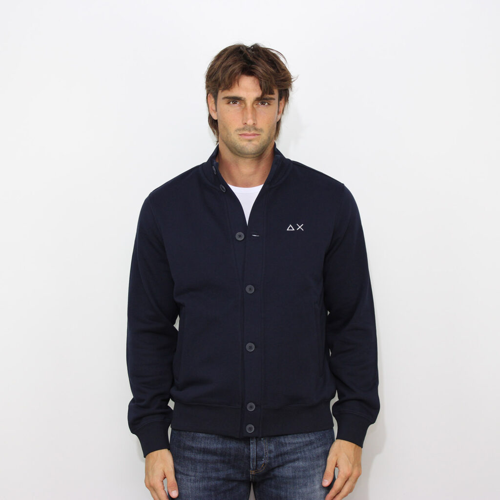 Cardigan in felpa blu navy