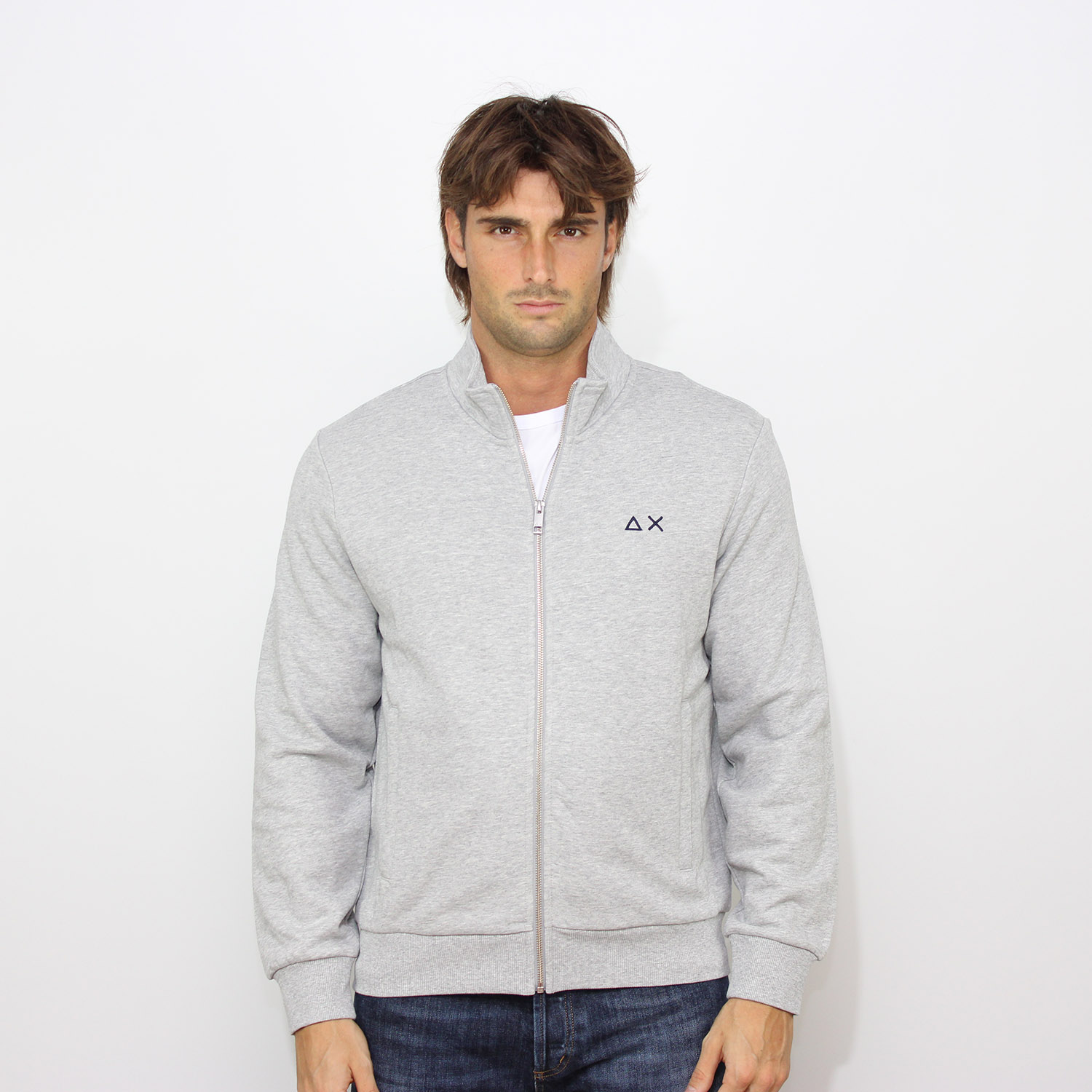 Felpa fullzip grigio