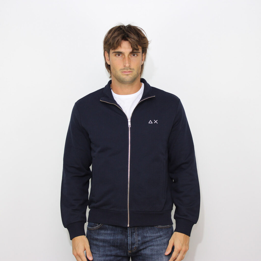 Felpa fullzip blu navy