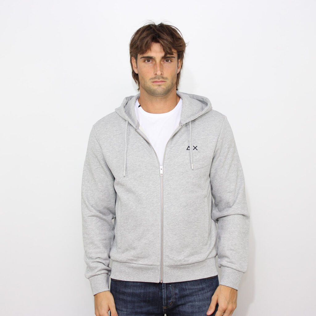 Felpa fullzip con cappuccio grigio