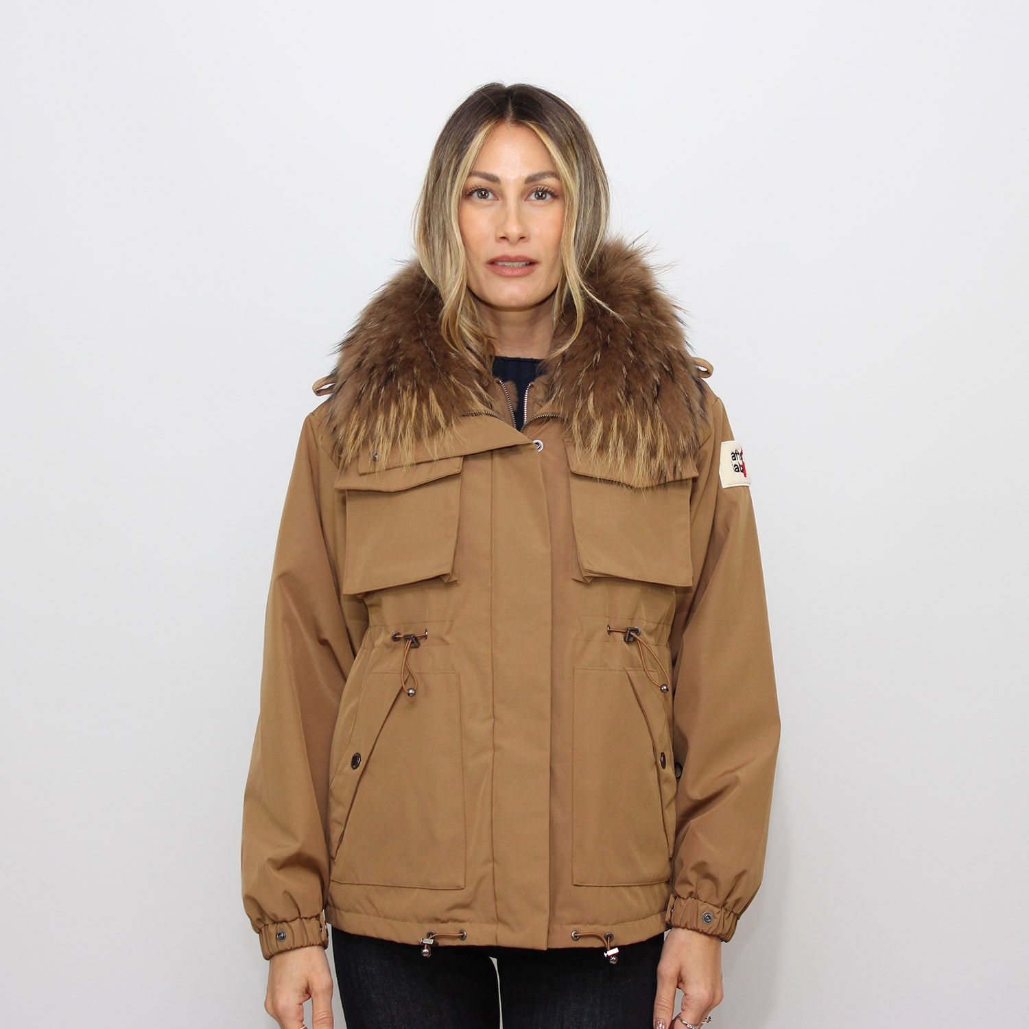 Giubbo Ushuaia con gilet in pelliccia staccabile cammello