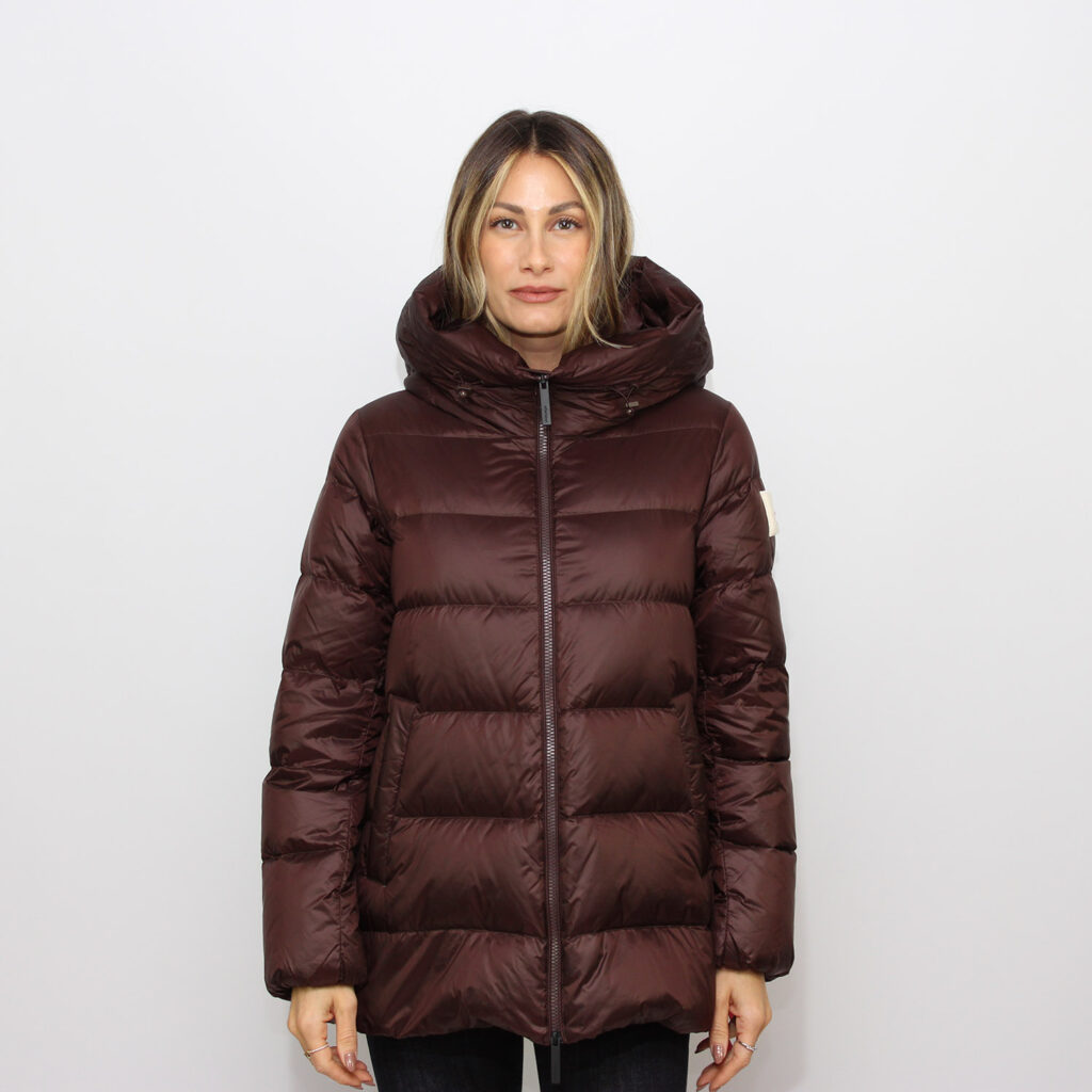Piumino Levi con cappuccio cacao