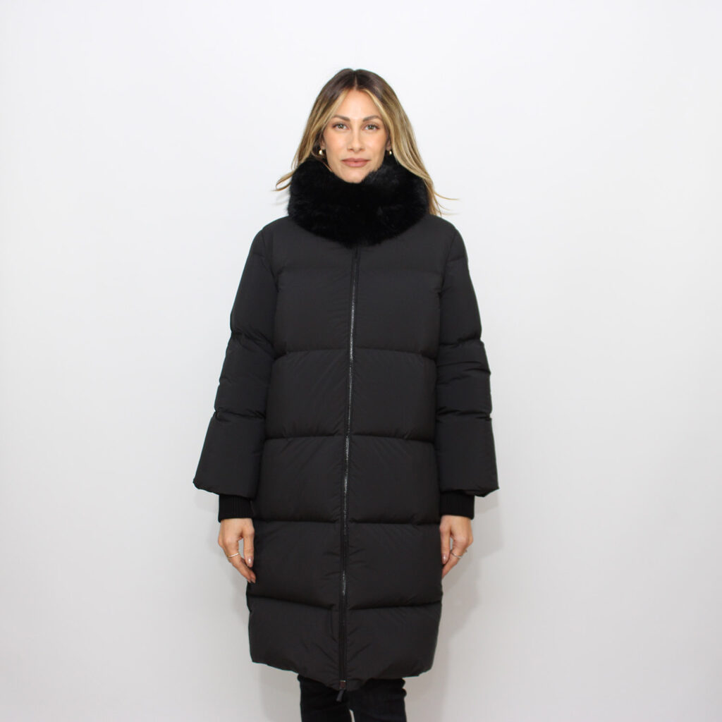 Piumino Fly tubic 18 parka fur wom jkt black
