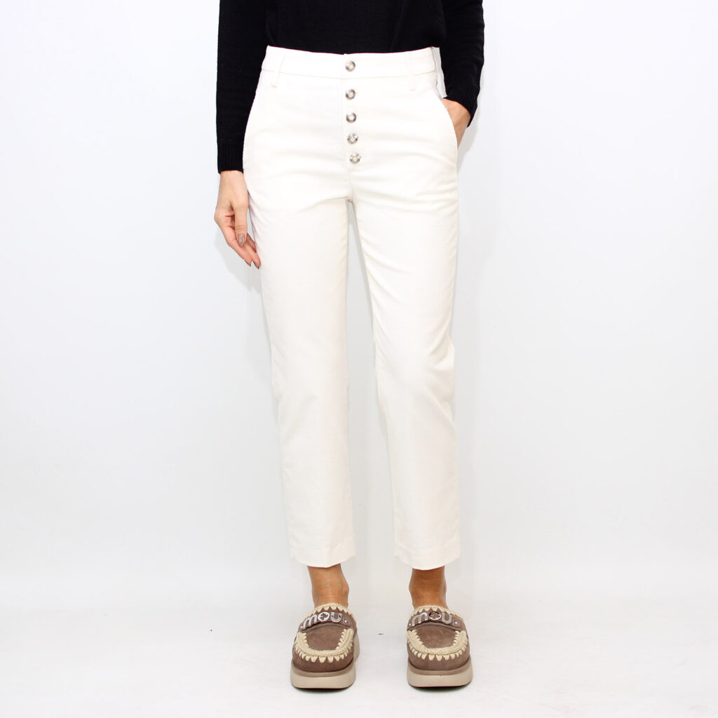 Pantalone Nima loose in velluto a coste stretch fiocco